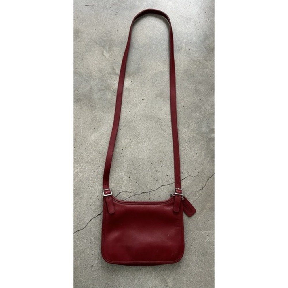 Vintage‎ COACH 9142 Red Mini Hippie Flap Bag - Crossbody, Slim